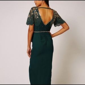 Green Virgos Lounge Beaded Midi Dress